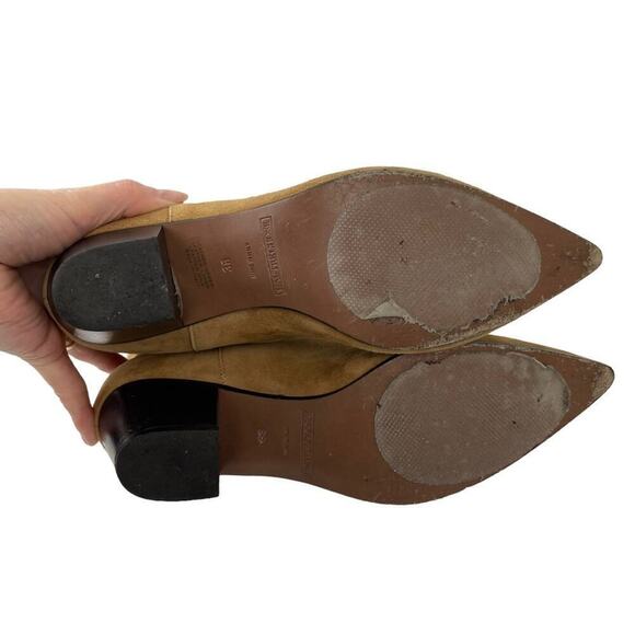 L`autre Chose Women's Leather Suede Pointed Western Heel Ankle Boots Size 38 Tan - Picture 12 of 15